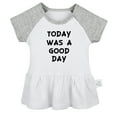 thumbnail image 1 of Today Was a Good Day Funny Dresses For Baby, Newborn Babies Skirts, Infant Princess Dress, 0-24M Kids Graphic Clothes (Gray Raglan Dresses, 6-12 Months), 1 of 4