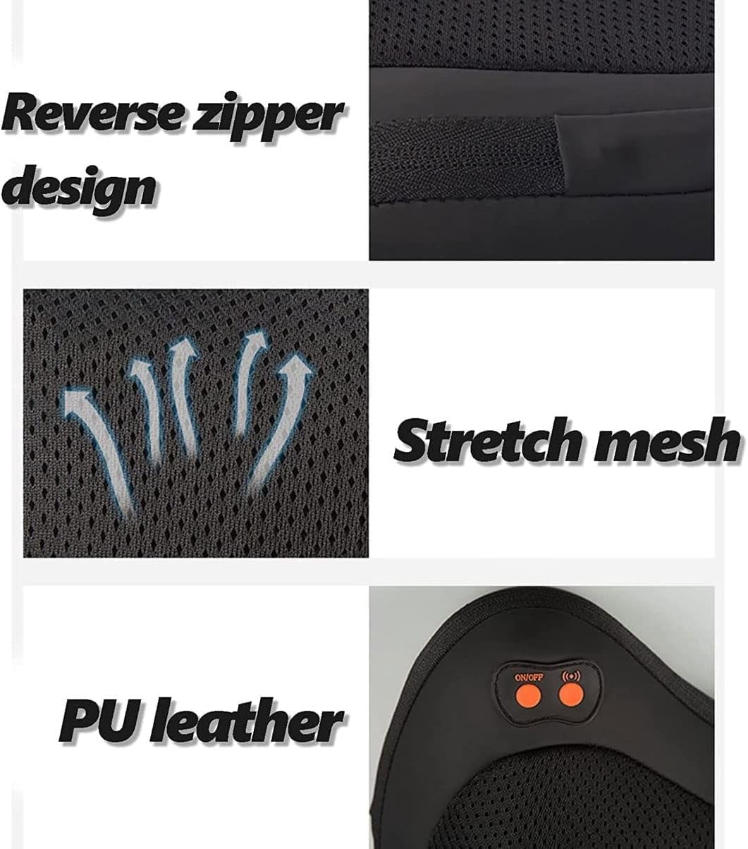 Massage Pillow with Heat -Deep Kneading Neck Shoulder Lumbar Calf Leg Foot Back Massager for Home Office and Car, Gifts for Men Woman