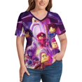 thumbnail image 4 of Ninjago Women's Shirt V-Neck Breathable Short-Sleeve T-Shirt Casual Fashion Tee Soft & Trendy Blouse XL, 4 of 8