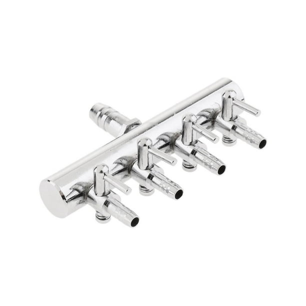 Distribuidor de aire de acero inoxidable, válvula de aire, regulador de aire, salidas ajustables, 4 maneras