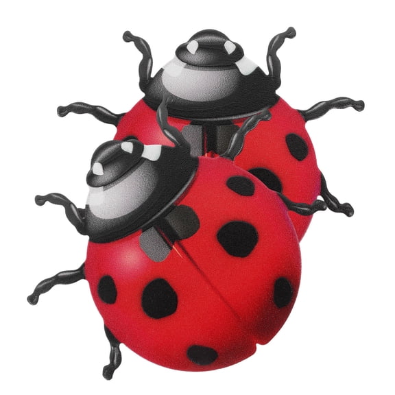BESTOYARD Special Red Metal Beetle Sculpture Wall Art for Indoors Outdoors 2Pcs