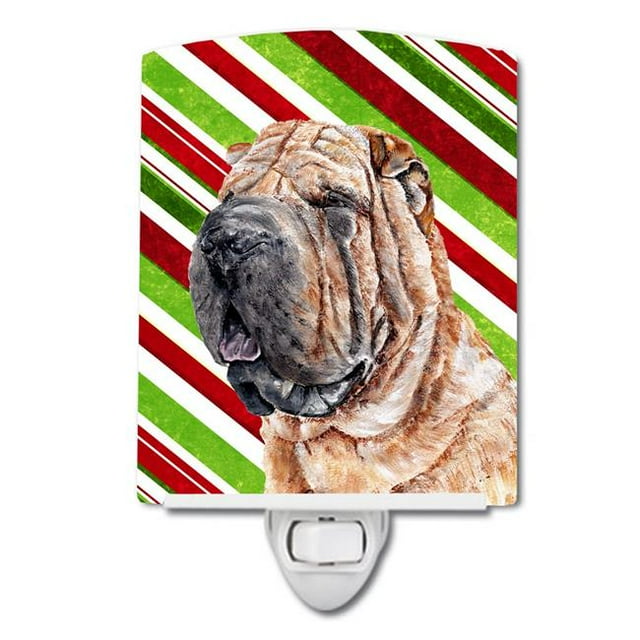 Carolines Treasures SC9791CNL Shar Pei Candy Cane Christmas Ceramic Night Light
