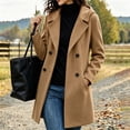 thumbnail image 2 of Arxian Women's Classic Wool Peacoat Double Breasted Casual Hooded Long Sleeved Button Down Jacket With Lining and Pockets Pea Coat With Shoulder Pads, 2 of 9