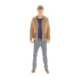 thumbnail image 4 of TISHITA 1:64 Diorama Painted Cool Gentleman Model Doll Building Layout for Desk khaki, 4 of 8