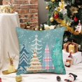 thumbnail image 4 of Christmas Pillow Cover 18x18 Inch Blue White Christmas Tree Stars Decoration Holiday Farmhouse Winter Pillow Case Snowflake Decor Cushion Cover for Home Sofa Couch, 4 of 6