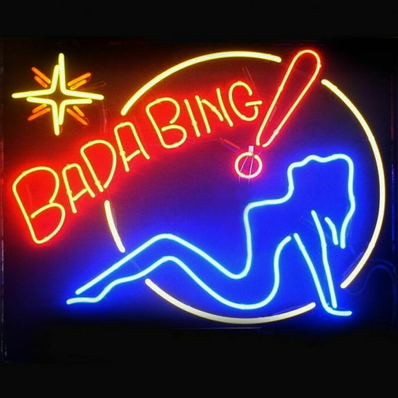 Queen Sense 20"x16" Bada Bing Girl Neon Sign Man Cave Handmade Neon Light 120BBGCB