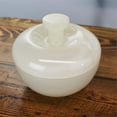 thumbnail image 2 of Natural Geo Hand-Crafted Marble 5" Jar with Lid in White, 2 of 3