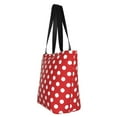 thumbnail image 4 of Easygdp Red Polka Dot Stylish Canvas Handbag Shoulder Tote Bag, Shopping Bag with Zip, Suitable for Buying Groceries, Office, Fitness, 4 of 9