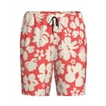 thumbnail image 4 of Wukai Beige Flowers Men’s Short Pajama Pants With Pockets Soft Sleep Pj Shorts for Men-, 4 of 6