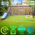 thumbnail image 6 of Sportspower Arcadia Star Burst Metal Swing Set with Trapeze, 2-Person Glider Swing, 5' LED Light-Up Slide with Lifetime Warranty & Bonus Anchor Kit, for Kids Aged 3-8, 6 of 8