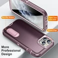 thumbnail image 3 of for iPhone 11 Pro Max Case with Kickstand, [10FT Military Drop Protection] Rugged Heavy Duty Hard PC+Soft Silicone Rubber Bumper Hybrid Triple-Layer Case for iPhone 11 Pro Max,
Purple+Pink, 3 of 8