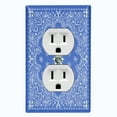 thumbnail image 1 of Metal Light Switch Plate Cover Blue Floral Bandana Paisley Tile Pattern TIL045, 1 of 13