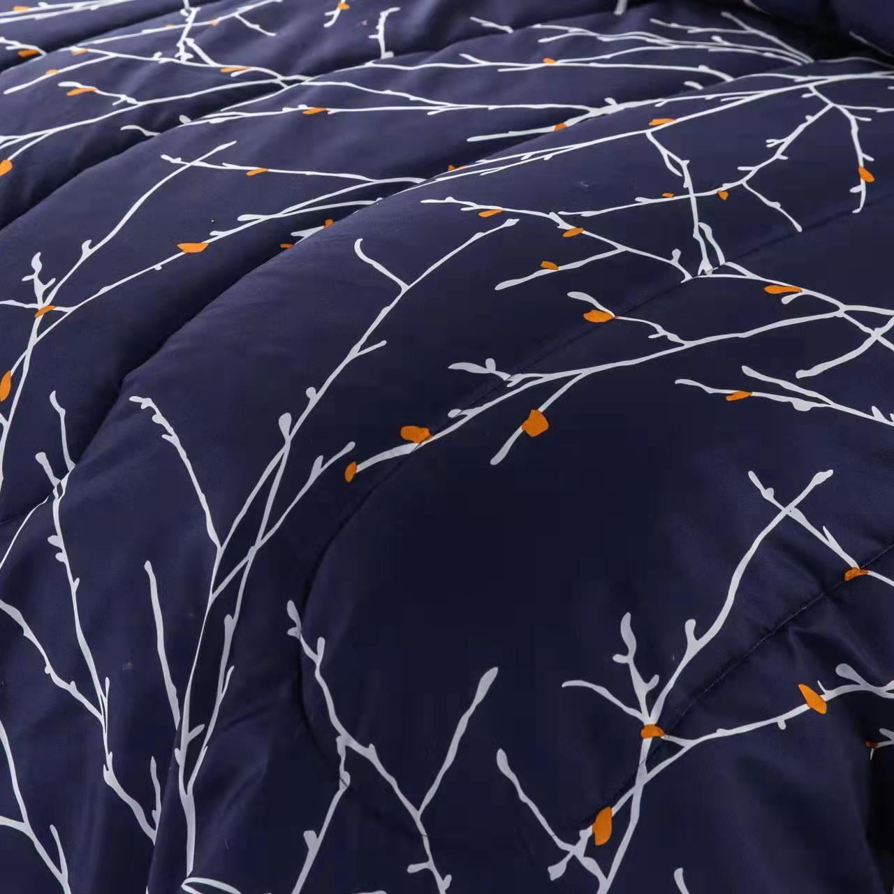 Marina Decoration Ultra Soft Luxury Fluffy Goose Down Alternative Bed in a Bag Rich Printed Comforter Set Includes Sheet Set