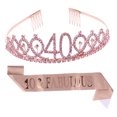 thumbnail image 5 of Milisten 2Pcs Birthday Party Accessories Sash And Crown Set In Rose Gold Cloth, 5 of 8