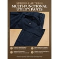 thumbnail image 4 of Men's Heavyweight Cargo Pants Regular Fit 100% Cotton Multi-Pocket Work Trousers with Elastic Waist, 4 of 12