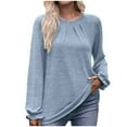 thumbnail image 1 of Pompotops T-shirt Ample à Manches Longues à Col Rond Uni pour Femme en Solde, 1 of 6