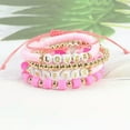 thumbnail image 5 of K-KED Polymer Clay Bracelet Pink Smiling Face Letter Bead Bracelet Wholesale Handmade-6-2PCS, 5 of 9