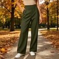 thumbnail image 2 of ATOYSOY Women High Waist Pleated Wide Leg Pants for Winter Casual Office Wear with Pockets Comfortable Soft Warm Trousers for Daily OutFitteds, 2 of 6