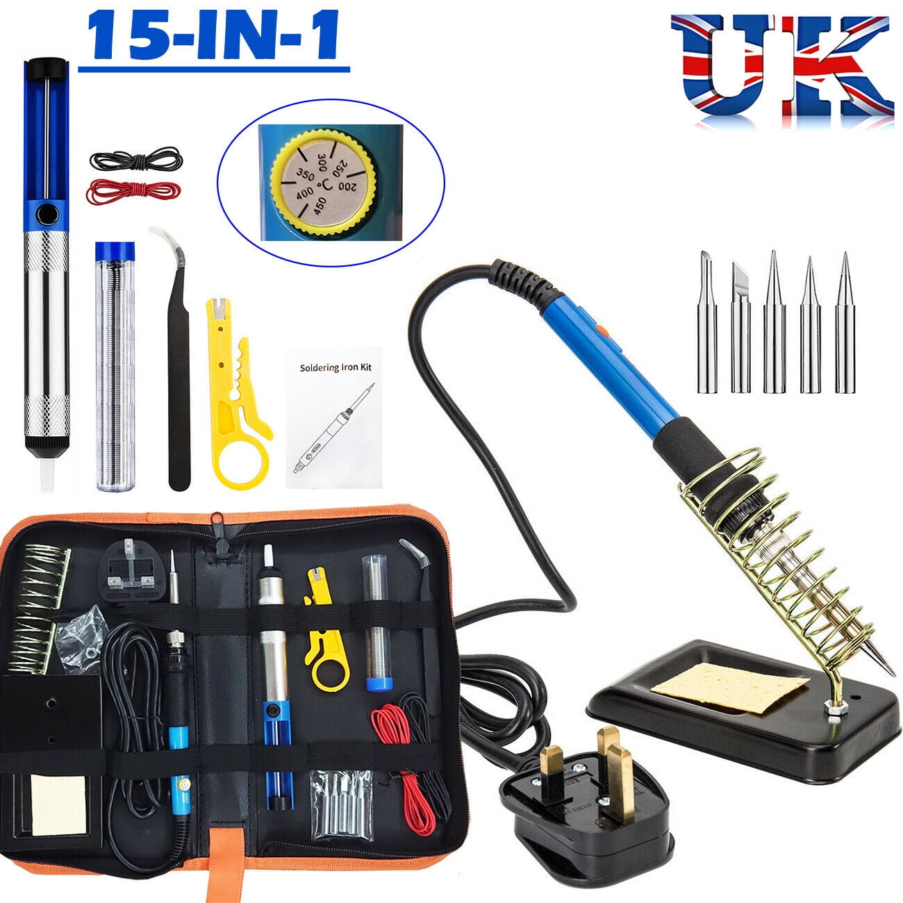 60W Adjustable Temperature Soldering Iron Kit Electronics Welding Irons Tool 60W Adjustable Temperature Soldering Iron Kit Electronics Welding Irons Tool