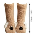 thumbnail image 2 of Women Slipper Socks Non Slip Fluffy Winter Warm Thick Thermal Cozy Cabin Soft Fleece Home Grips Socks Black, 2 of 4