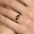 thumbnail image 4 of Gem Stone King 2.04 Ct Oval Ecstasy Mystic Topaz Black Diamond 18K Yellow Gold Plated Silver Ring, 4 of 6