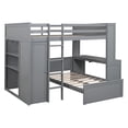 thumbnail image 3 of Pinovk Full size Loft Bed with a twin size Stand-alone bed, Shelves,Desk,and Wardrobe-Gray, 3 of 18