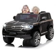 thumbnail image 1 of 12v Licensed Toyota Land Cruiser Ride-on Car – Remote Control, 3 Speeds, Music, Horn & LED Lights (Black), 1 of 8