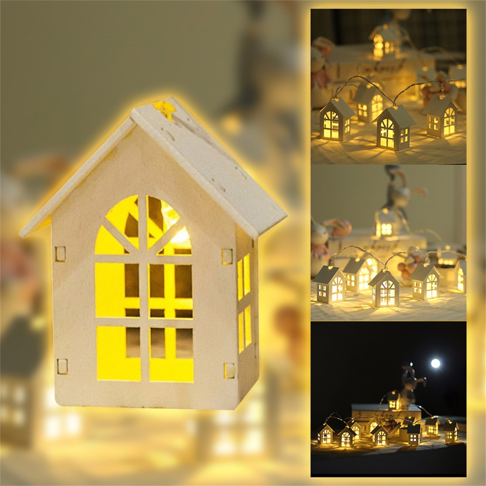 WANYNG Small House Shape 10 LED String Lights Battery Operated