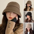 thumbnail image 2 of Women Fisherman Hat Winter Cap Sun Protection Windproof Thick Cold Resistant Solid Color Flat Top Soft Lady Outdoor Basin Cap Headwear, 2 of 10