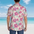 thumbnail image 6 of Fotbe Purple Watercolor Flowers Hawaiian Shirt for Men Unisex Summer Beach Casual Short Sleeve Cotton Linen Button Down Shirts-Large, 6 of 9