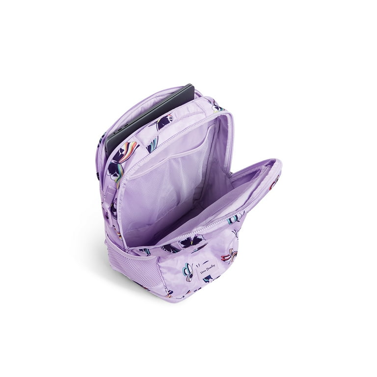Vera Bradley Women's Recycled Lighten Up Grand Backpack Lavender  Butterflies 