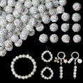 thumbnail image 1 of EIGTHTAIL 100PCS 10mm Rhinestone Beads for Jewelry Making  Light Blue Sparkle Crystal Clay Beads for Crafting Shamballa  Beads Bulk Disco Ball Beads for Pens Bracelets Earring Baseball Ne, 1 of 10