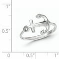 thumbnail image 3 of Sterling Silver Rhodium-Plated Polished Anchor Ring (Size 6) Made In China qr6232-6, 3 of 3