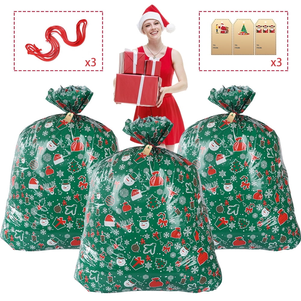 CNKOO 3PCS Extra Large Christmas Gift Bag 56”x36” Jumbo Large With