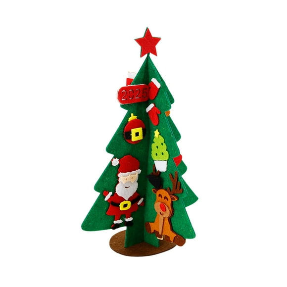 B 2Pc Diy Felt Christmas Tree Kit Holiday Craft Set For Kids Fun Handmade Decorations Mini Portable Festive Tree For Home And Office Decor 0.15 Lb
