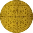 thumbnail image 1 of Ahgly Company Indoor Round Oriental Yellow Industrial Area Rugs, 7' Round, 1 of 4