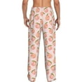 thumbnail image 7 of Salouo Peach With Leaves Print Pajama Pants for Men, Lounge Pants Elastic Waistband Casual Men's sleepwear Loungewear Sleep Pajama Pant -X-Large, 7 of 7