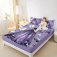 thumbnail image 4 of Manfei Dreamy Princess Dress Twin Sheet Sets for Girls, Flower Floral Twin Fitted Sheet, Modern Fashion Flat Sheet, Breathable Home Decor, 3pcs, 4 of 7