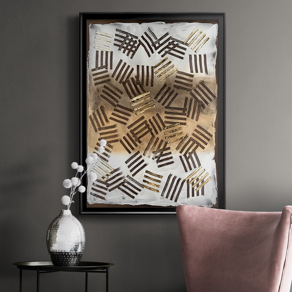 Raffia Palm II Premium Framed Print, in Gold, Black, or Silver - Ready to Hang