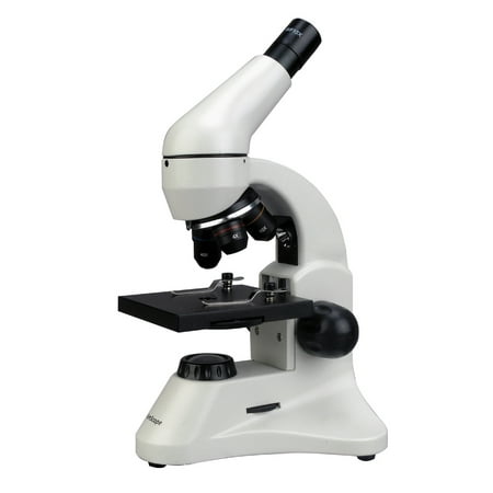 AmScope 40X-1000X Dual Light All-Metal Optical Glass lens Student Compound Microscope with Batteries and Slide Set