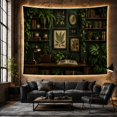 thumbnail image 6 of Vintage Botanical Fern Illustrations in Dark Academia Library, Moody Vintage for Book Lovers, Rustic Home Wall Art, Graduation Gift, Tapestry Wall Hanging for Study Room and Home Library, 6 of 7