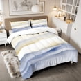 thumbnail image 2 of Ocean Blue and Beige Pastel King Size Comforter Set – 3 Piece King Comforter Set - Soft Microfiber All Season Comforter Set by Conrad’s Limited Collections, 2 of 5