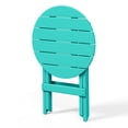thumbnail image 3 of WestinTrends Malibu HDPE Outdoor 24.5 Inch Round Portable Folding Patio Dining Table, Turquoise, 3 of 16