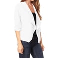 thumbnail image 2 of Women's Casual Office Open Draped Front Blazer Jacket with 3/4 Sleeves S-3XL, 2 of 4