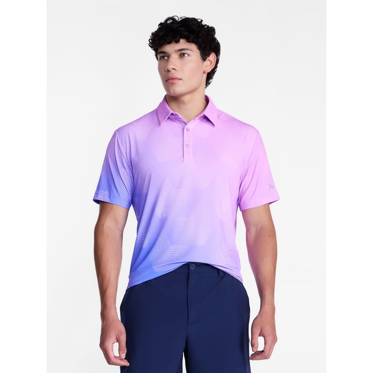 Birdie Bound Men's Ombre Geo Golf Polo Shirt photo 1