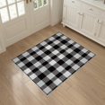 thumbnail image 3 of ODIKA 3'x5' Washable Accent Rug Under Doormat Plaid Checkerboard Farmhouse Striped Border Layering for Bedside, Nursery Room, Pet Friendly & Non-Shedding, 3 of 7