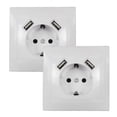 thumbnail image 1 of Toma de corriente empotrada de fácil instalación, puerto USB dual de uso universal para cocinas y oficinas, protección contra sobrecargas y cortocircuitos, bronce fosforado de alta precisión (paquete, 1 of 5