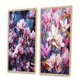 thumbnail image 3 of Designart "violet Magnolias Mystic Magnolias Black" Magnolias Framed Wall Art Set Of 2 - Purple Floral Framed Canvas Set For Living Room Decor, 3 of 7