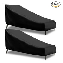 WZCPCV Waterproof Patio Lounge Chair Cover, Heavy Duty Outdoor Chaise Lounge Covers 2 Pack, 82L x 30W x 31/16H Inch,Black