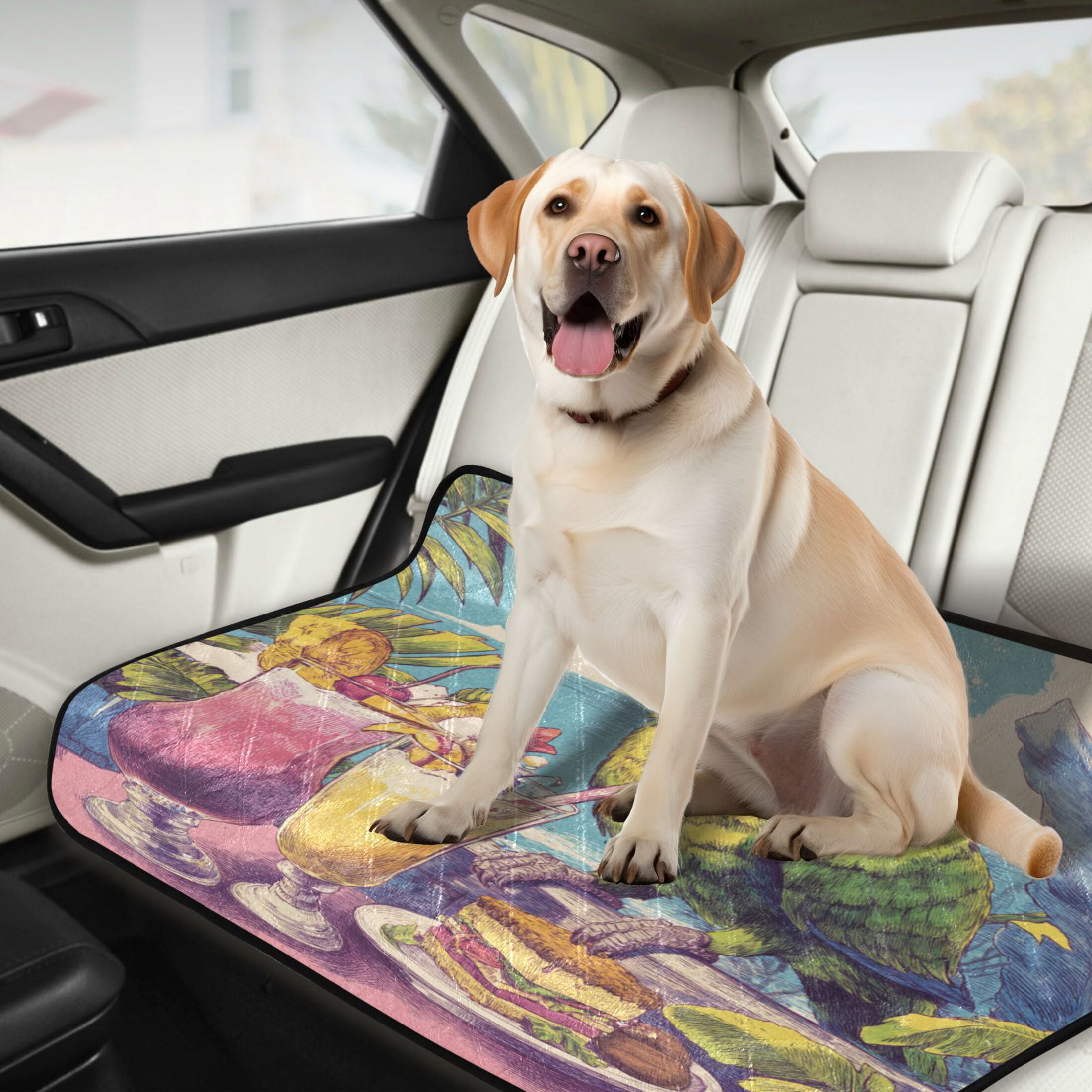 Qxltty Green Parrot Cat litter Pads Pet Set of 2 Diaper Mats Center Anti-leakage Layer Absorbent Soft and Comfortable